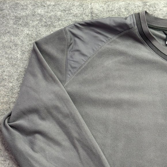 Nike Sweatshirt Men XL THERMA-FIT Gray V-Neck Fleece Pullover Insulated - Picture 2 of 10